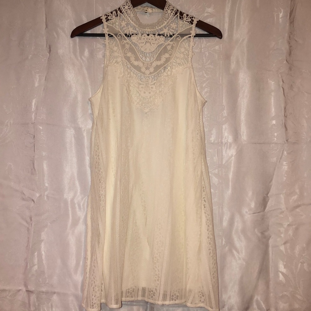 Lace Dress with Halter Neck